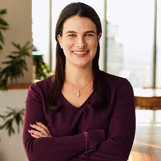 woman sitting smiling