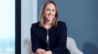 woman sitting smiling