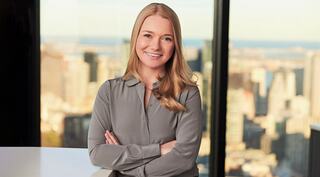 woman standing smiling